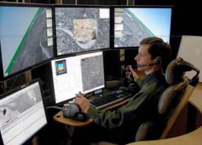 UAV system drone operator in flight school